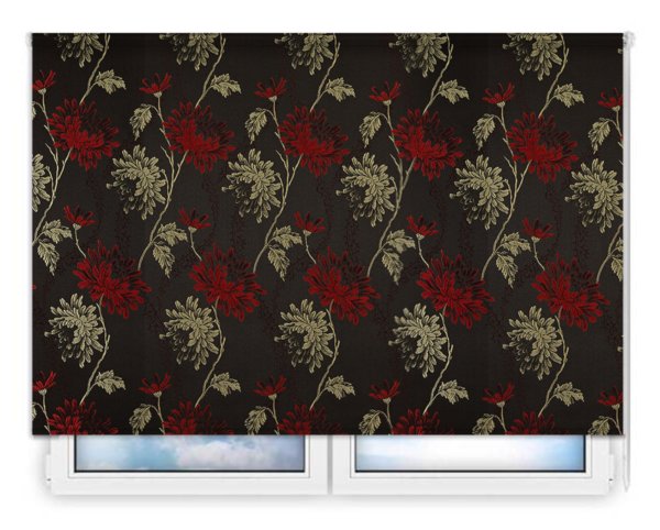 Стандартные рулонные шторы Сиена черно-красный цена. Купить в «Мастерская Жалюзи»